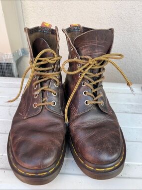 Dr DOC MARTENS 1460 Boots Made in England CRAZY HORSE Brown Woman 7 (UK 5)